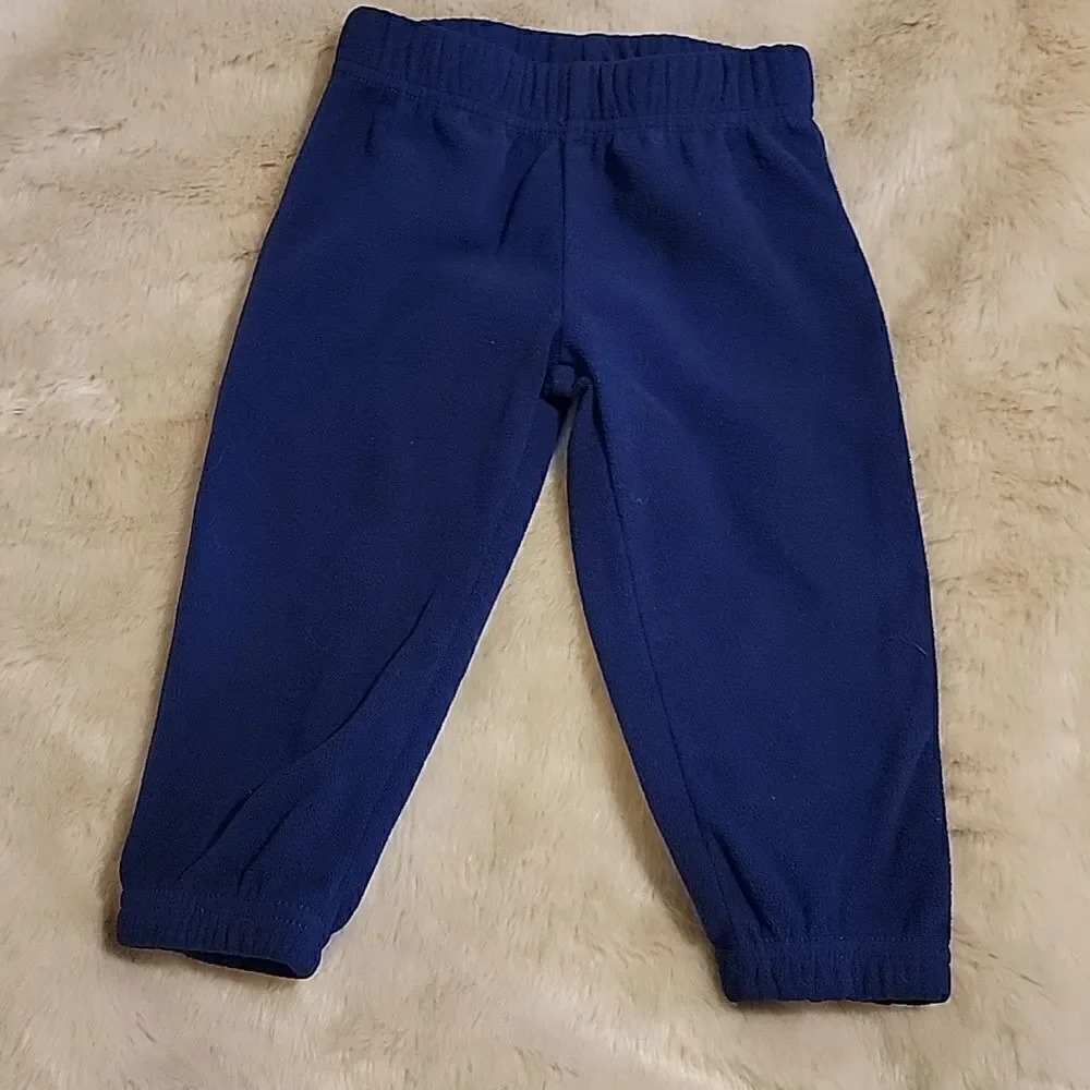 CARTER'S 2-PIECE BLUE AND GRAY FLEECE PULLOVER AND PANTS, SIZE 12 MONTHS